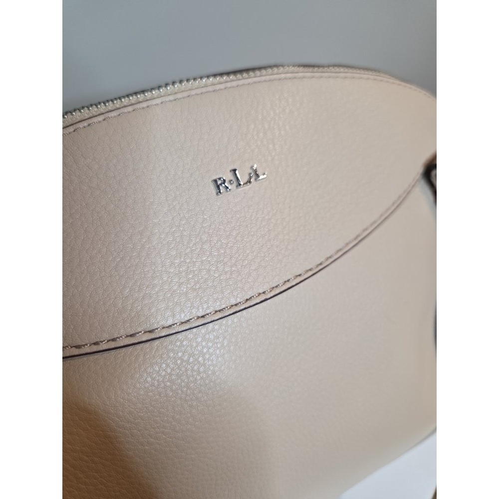Ralph Lauren Lauren Satchel Handbag Cream Pebble Leather Crossbody Medium Bag - Picture 2 of 6